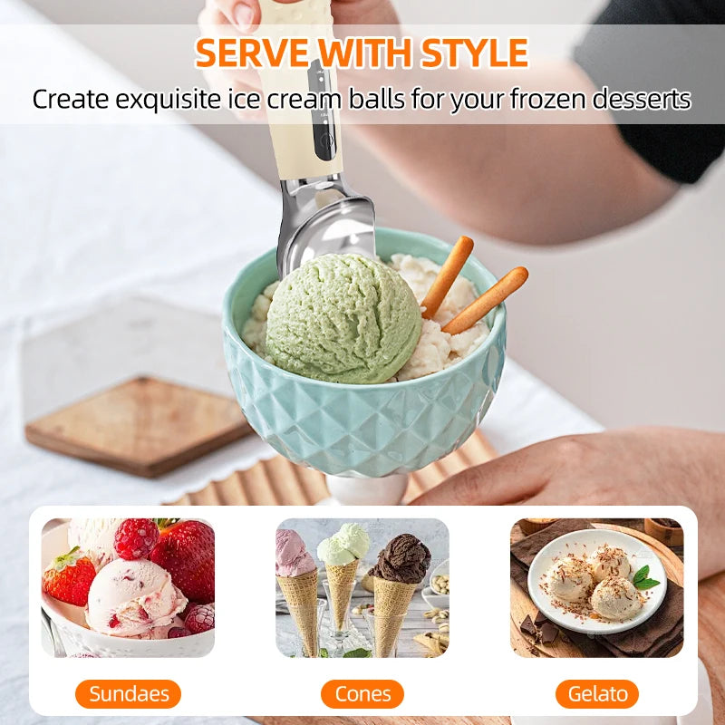 Cuillère à Glace Chauffante Rechargeable - Cuillère Chauffée Température Réglable, Idéale Boules de Glace, Usage Pro et Maison