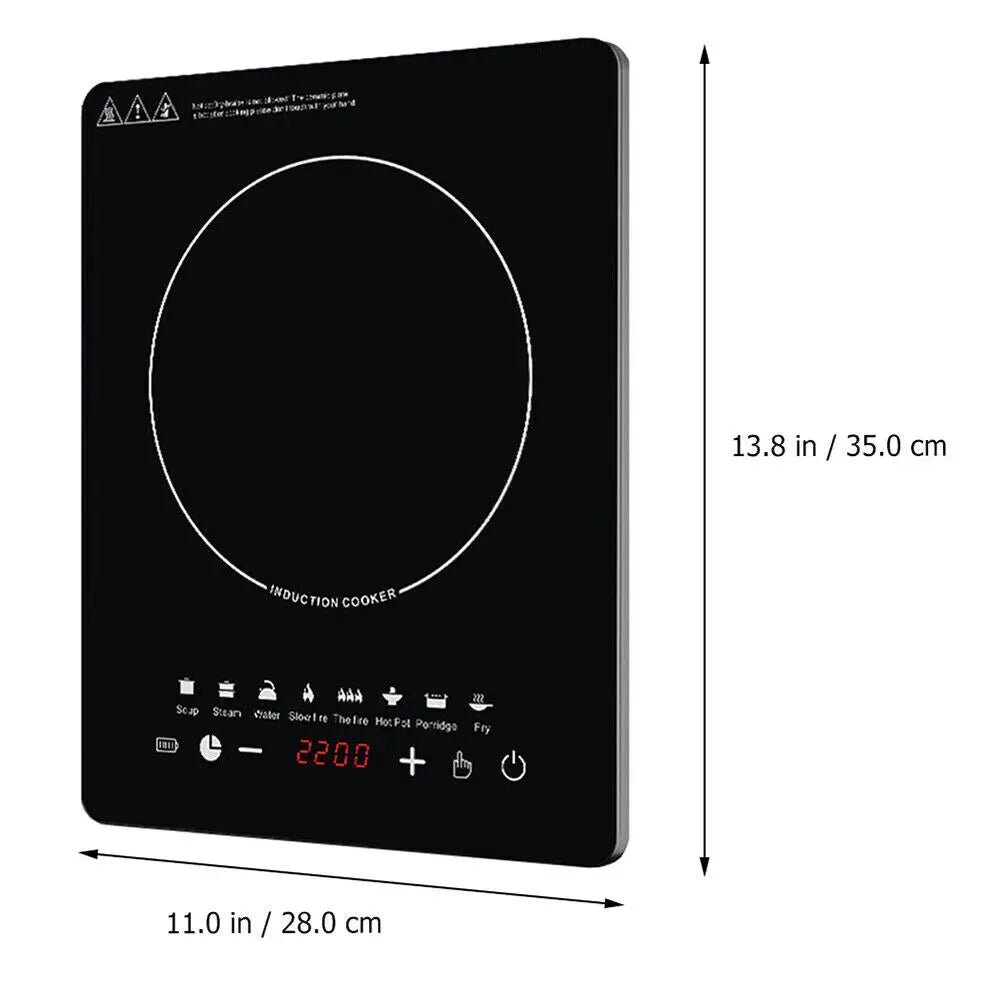 Plaque à Induction Électrique Portable 2200W - Table de Cuisson Simple Nomade, Verre Trempé Noir
