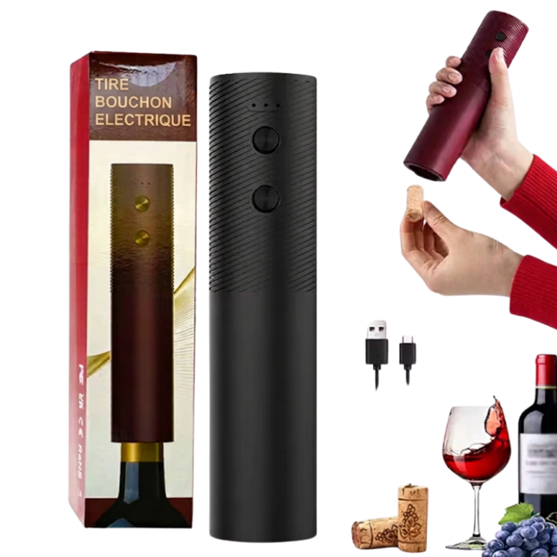 Ouvre-Bouteille Électrique Automatique - Tire-Bouchon Vin Rechargeable USB, Ouvre Bouteille de Vin 1 Clic, Accessoire Sommelier Cuisine