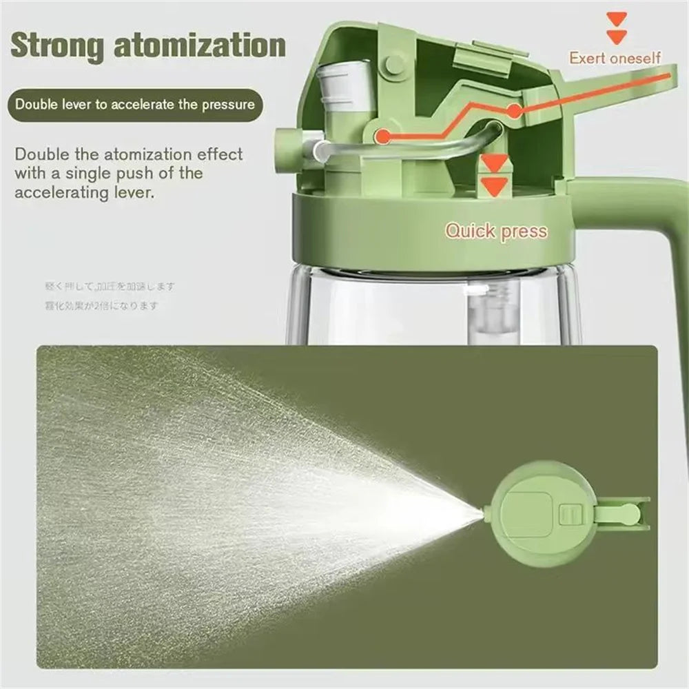 Cuisinez plus sainement avec ce vaporisateur d'huile 470ml en verre épais. Ce distributeur d'huile d'olive 2-en-1 combine spray fin et versement direct, pour doser précisément vos huiles, vinaigres ou vinaigrettes. Livré