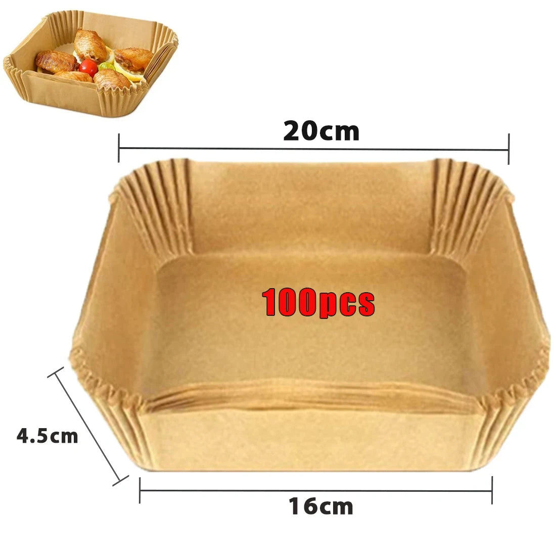 Papier Cuisson Airfryer Jetable x50 - Feuilles Antiadhésives Rondes pour Friteuse à Air, Sans Nettoyage, Qualité Alimentaire