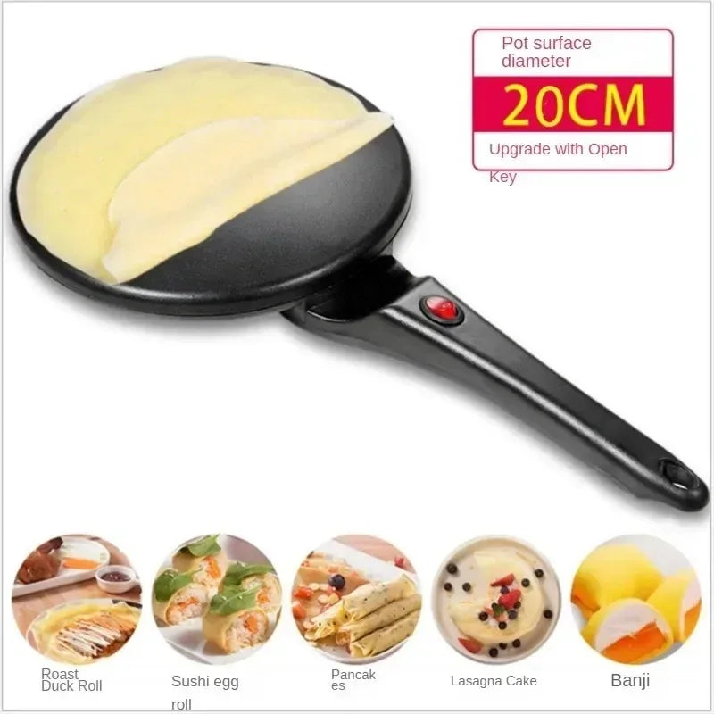 Crêpière Électrique Multifonction 700W - Machine à Crêpes, Pancakes, Galettes de Printemps, Plaque Antiadhésive
