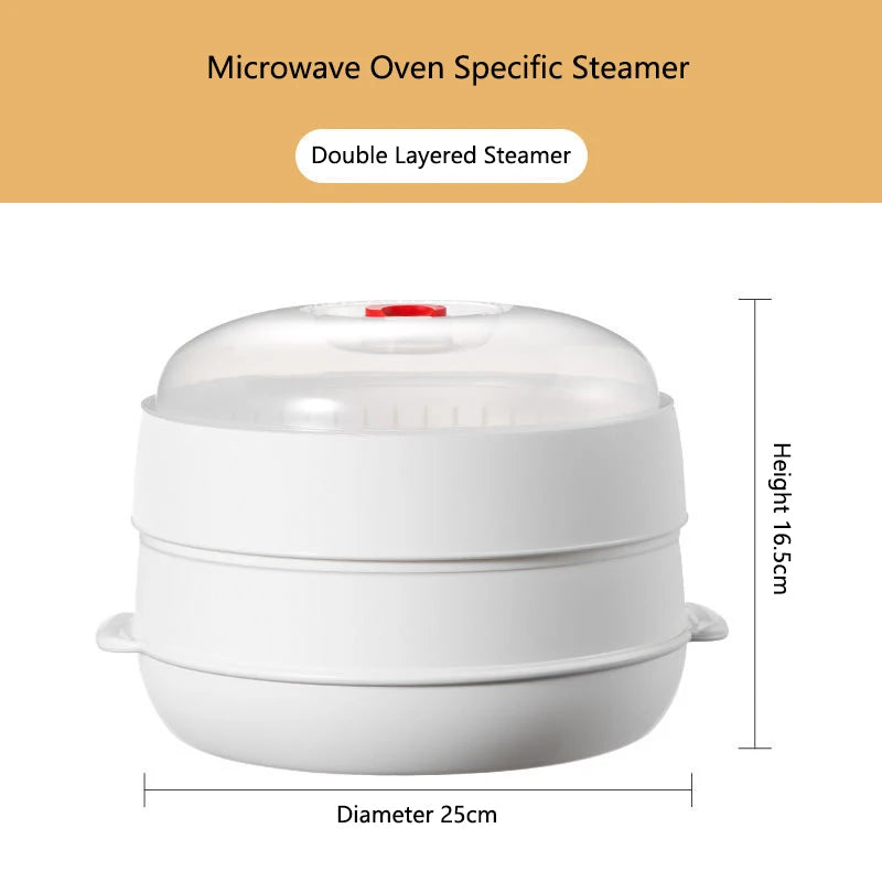 Boîte Vapeur Micro-Ondes Grande Capacité - Cuiseur Vapeur Multifonction avec Évacuation Vapeur, Idéal Cuisine Familiale