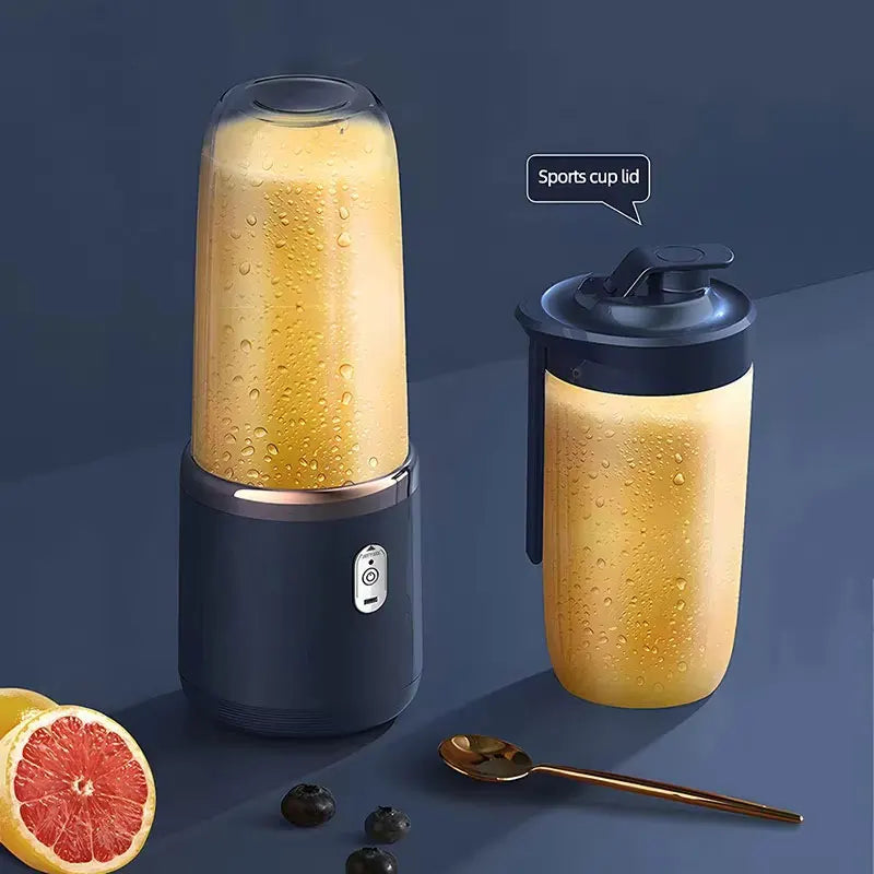 Mini Presse-Agrumes Portable USB - Blender de Voyage Rechargeable, Simple ou Double Coupe, Compatible Bouteille d'Eau, Qualité Professionnelle