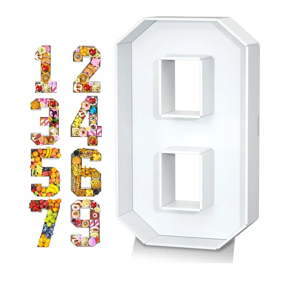 Boîte Chiffre Remplissable Carton - Contenant Bonbons et Gourmandises pour Décoration Anniversaire, Mariage, Baby Shower