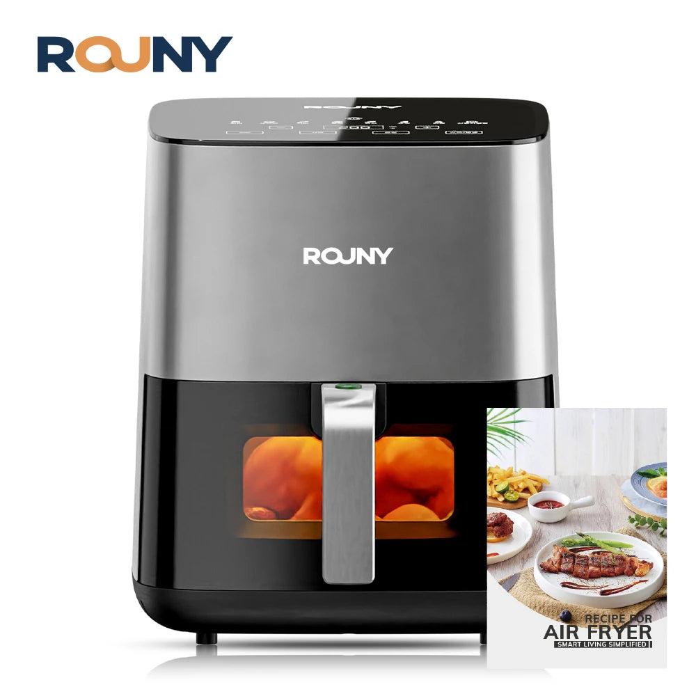Airfryer 5L sans Huile - Friteuse Électrique à Air Chaud avec Écran Tactile, Panier Antiadhésif et Fenêtre de Visualisation