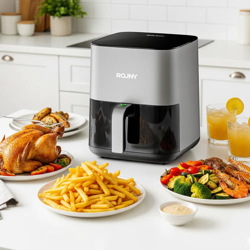 Airfryer 5L sans Huile - Friteuse Électrique à Air Chaud avec Écran Tactile, Panier Antiadhésif et Fenêtre de Visualisation