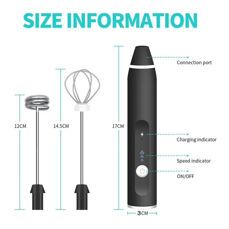 Mousseur à Lait Électrique Portable USB - Mini Fouet Mixeur Rechargeable, Idéal Cappuccino, Café, Œufs, Qualité Professionnelle