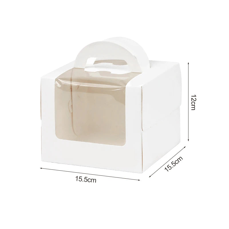 Boîte à Gâteau Fenêtre Transparente x10 - Emballage Carton Cupcake Muffin, Mariage, Anniversaire, Baby Shower