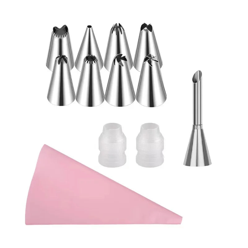 Kit Poches à Douille Silicone Réutilisables - Set Décoration Pâtisserie avec Douilles Inox, DIY Gâteaux, Qualité Professionnelle