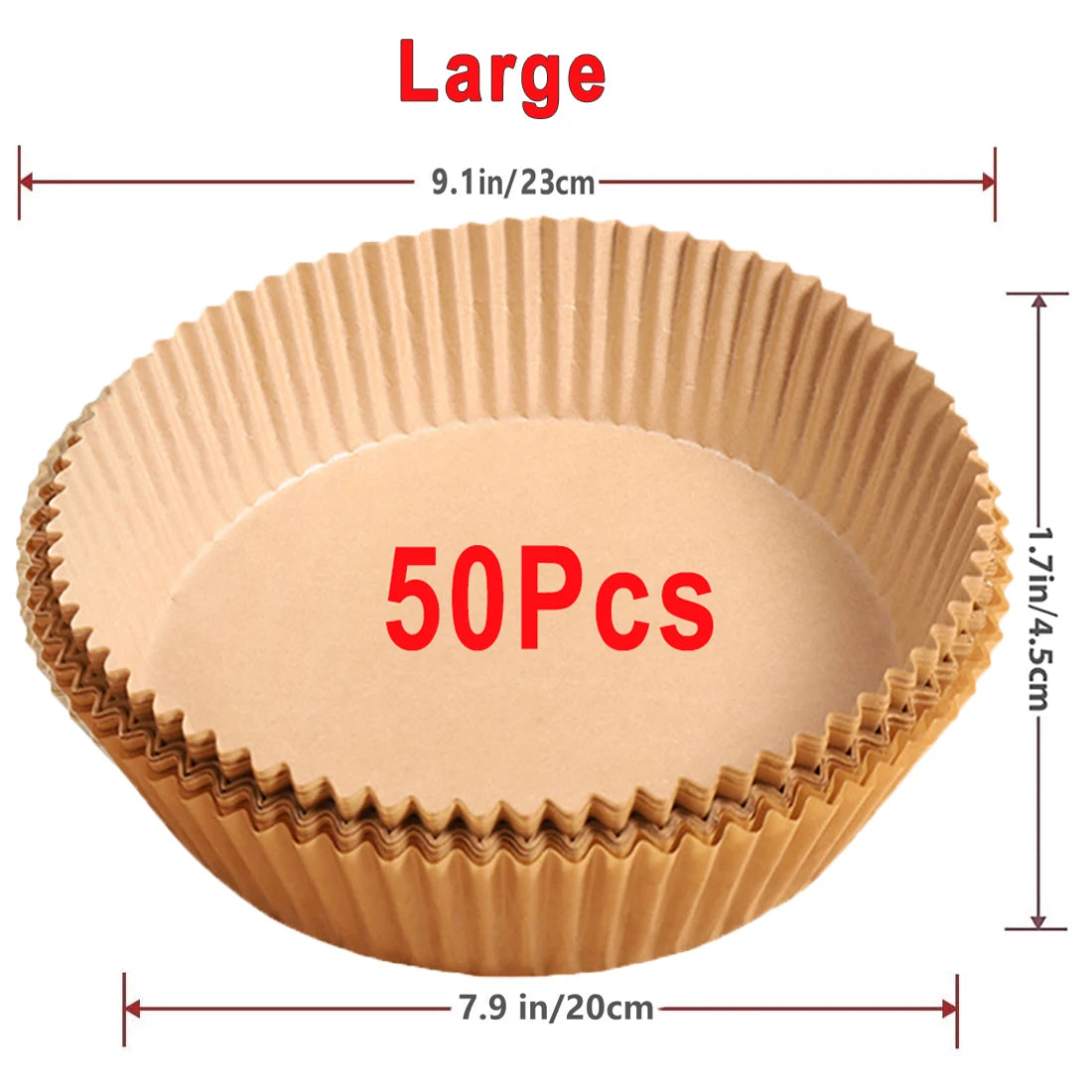 Papier Cuisson Airfryer Jetable x50 - Feuilles Antiadhésives Rondes pour Friteuse à Air, Sans Nettoyage, Qualité Alimentaire