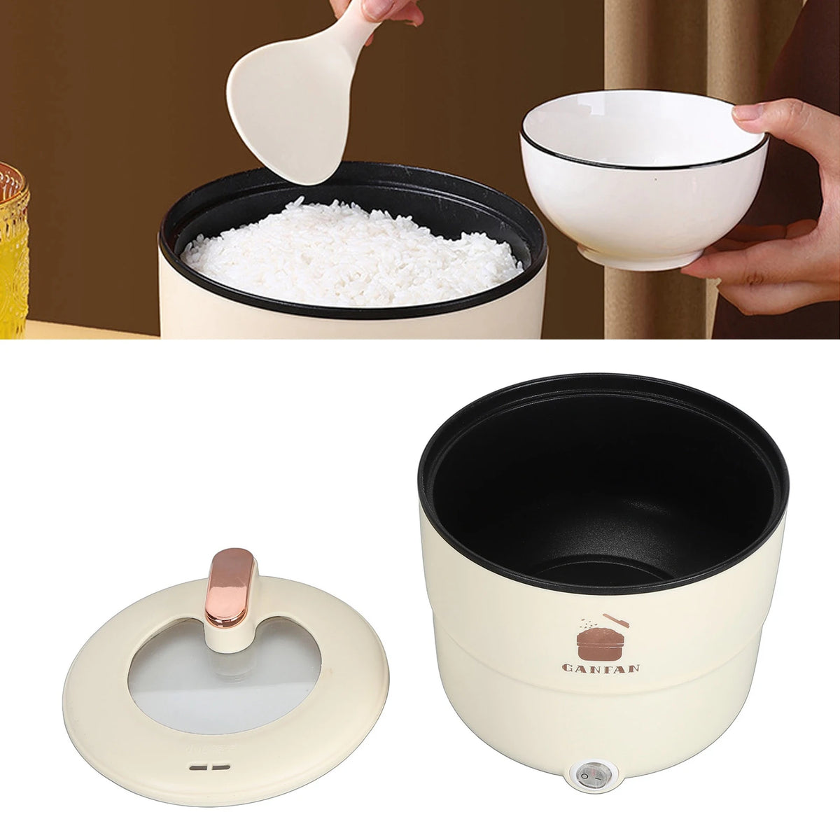Cuiseur à Riz Électrique Multifonction 1.8L - Double Revêtement Antiadhésif, Cuisson Riz, Soupe, Nouilles, Vapeur