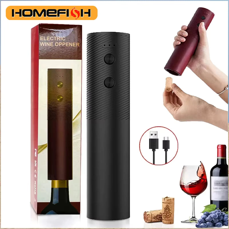 Ouvre-Bouteille Électrique Automatique - Tire-Bouchon Vin Rechargeable USB, Ouvre Bouteille de Vin 1 Clic, Accessoire Sommelier Cuisine