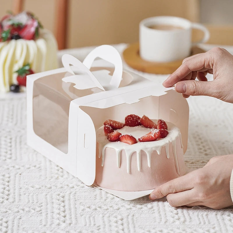 Boîte à Gâteau Fenêtre Transparente x10 - Emballage Carton Cupcake Muffin, Mariage, Anniversaire, Baby Shower