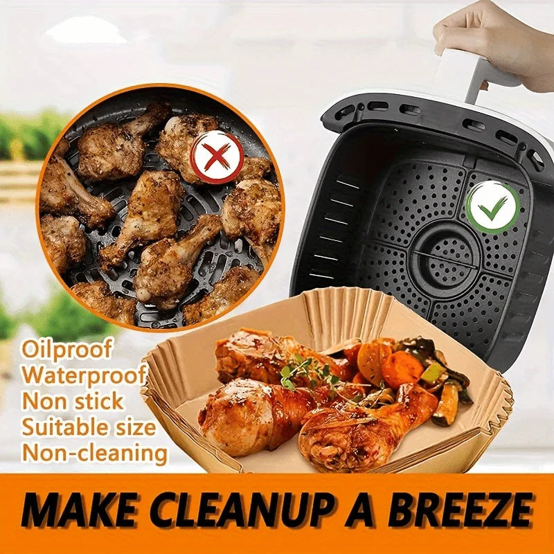 Papier Cuisson Airfryer 20cm - Feuilles Parchemin Antiadhésives Rondes pour Friteuse à Air, Four, Micro-Ondes