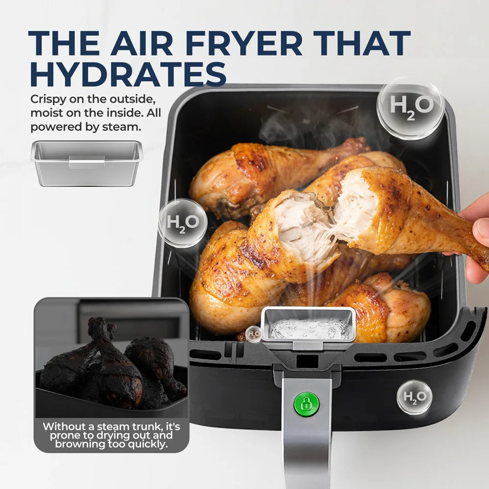 Airfryer 5L sans Huile - Friteuse Électrique à Air Chaud avec Écran Tactile, Panier Antiadhésif et Fenêtre de Visualisation