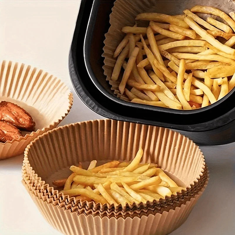 Papier Cuisson Airfryer 20cm - Feuilles Parchemin Antiadhésives Rondes pour Friteuse à Air, Four, Micro-Ondes