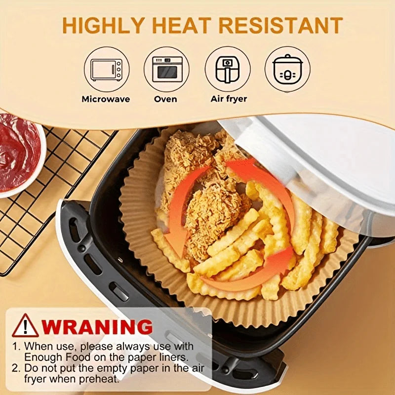 Papier Cuisson Airfryer 20cm - Feuilles Parchemin Antiadhésives Rondes pour Friteuse à Air, Four, Micro-Ondes