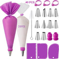 Kit Poches à Douille Silicone Réutilisables - Set Décoration Pâtisserie avec Douilles Inox, DIY Gâteaux, Qualité Professionnelle