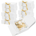 Grande Boîte Cadeau Blanche avec Nœud x3 - Boîte Carton Tout-en-Un, Mariage, Anniversaire, Rangement Bonbons et Cookies