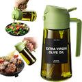 Cuisinez plus sainement avec ce vaporisateur d'huile 470ml en verre épais. Ce distributeur d'huile d'olive 2-en-1 combine spray fin et versement direct, pour doser précisément vos huiles, vinaigres ou vinaigrettes. Livré