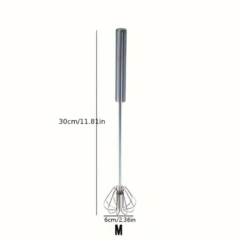 Batteur à Œufs Manuel Inox - Fouet Semi-Automatique Robuste, Multifonction Mousseur à Lait, Cuisine et Pâtisserie