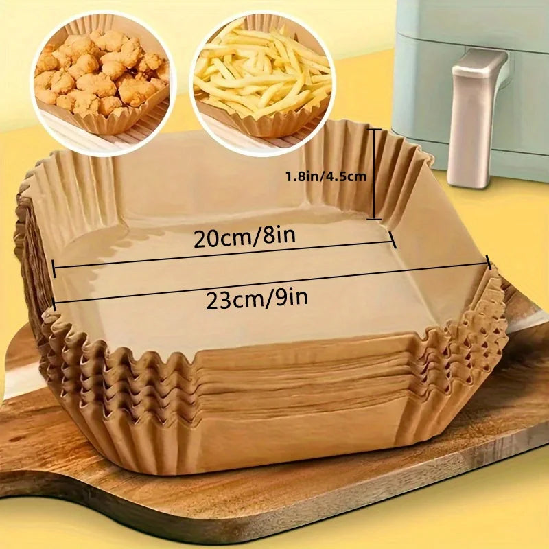 Papier Cuisson Airfryer 20cm - Feuilles Parchemin Antiadhésives Rondes pour Friteuse à Air, Four, Micro-Ondes