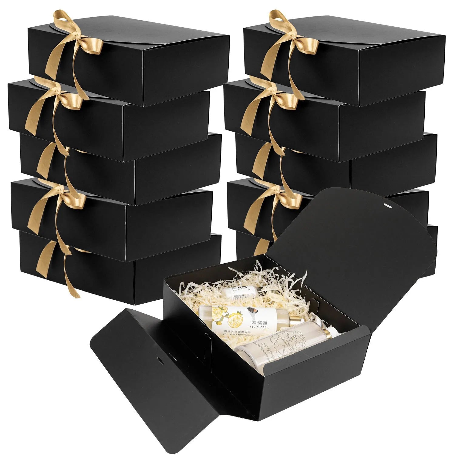 Grande Boîte Cadeau Blanche avec Nœud x3 - Boîte Carton Tout-en-Un, Mariage, Anniversaire, Rangement Bonbons et Cookies