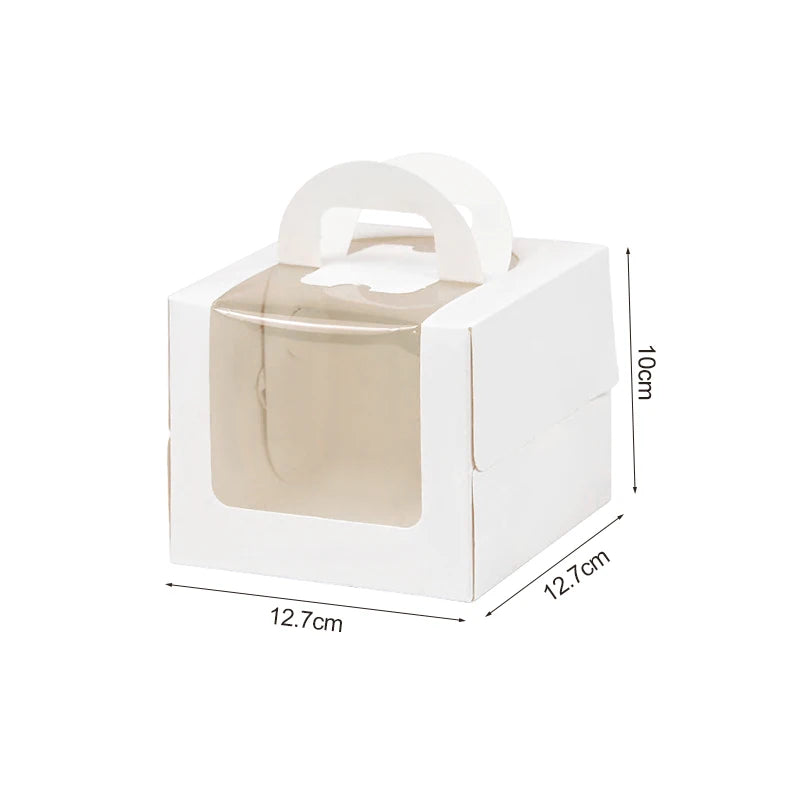 Boîte à Gâteau Fenêtre Transparente x10 - Emballage Carton Cupcake Muffin, Mariage, Anniversaire, Baby Shower