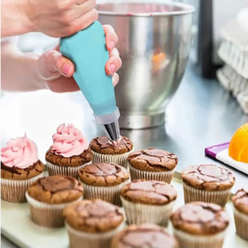 Kit Poches à Douille Silicone Réutilisables - Set Décoration Pâtisserie avec Douilles Inox, DIY Gâteaux, Qualité Professionnelle