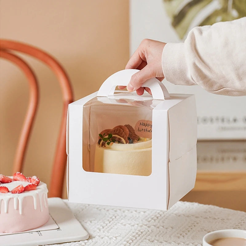 Boîte à Gâteau Fenêtre Transparente x10 - Emballage Carton Cupcake Muffin, Mariage, Anniversaire, Baby Shower