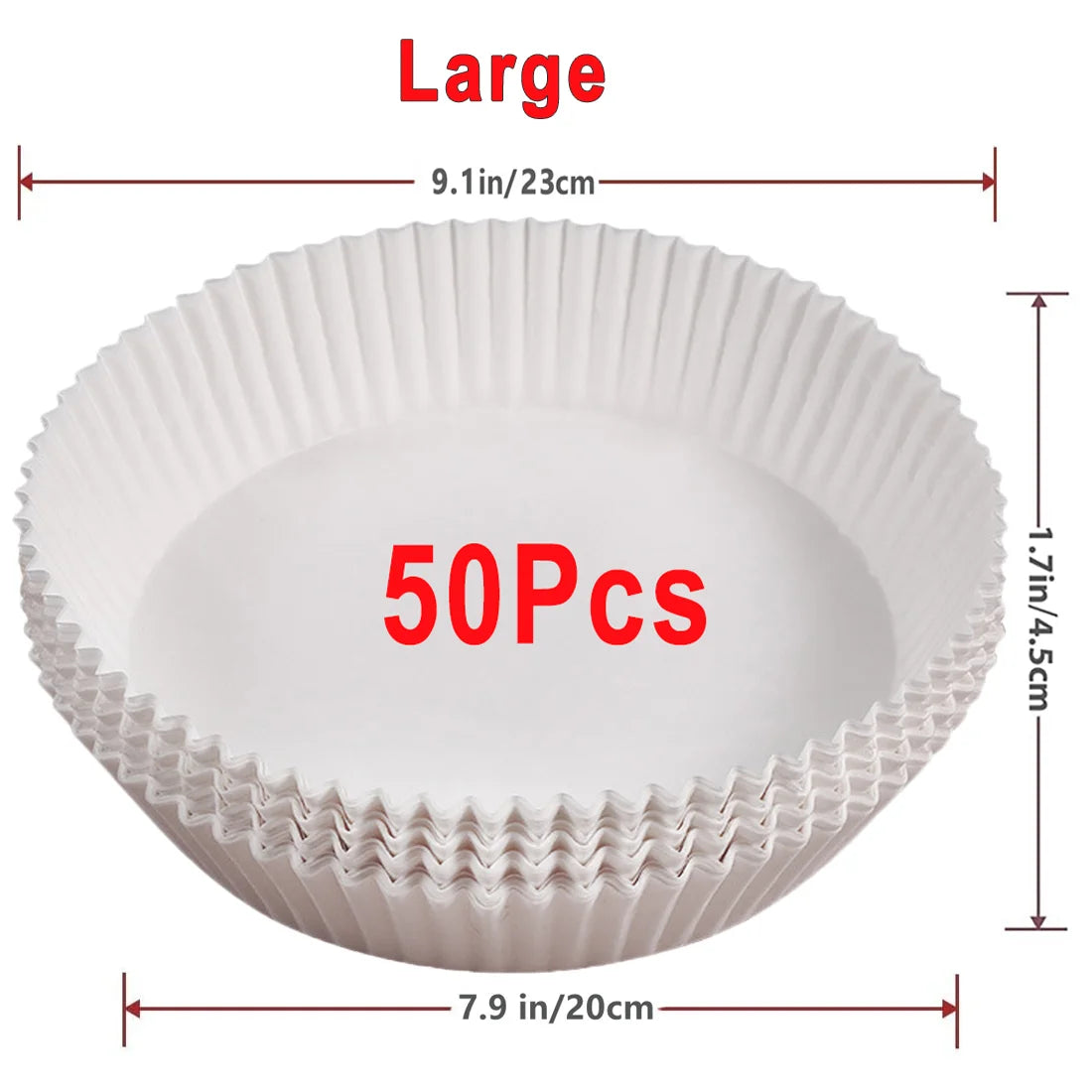 Papier Cuisson Airfryer Jetable x50 - Feuilles Antiadhésives Rondes pour Friteuse à Air, Sans Nettoyage, Qualité Alimentaire