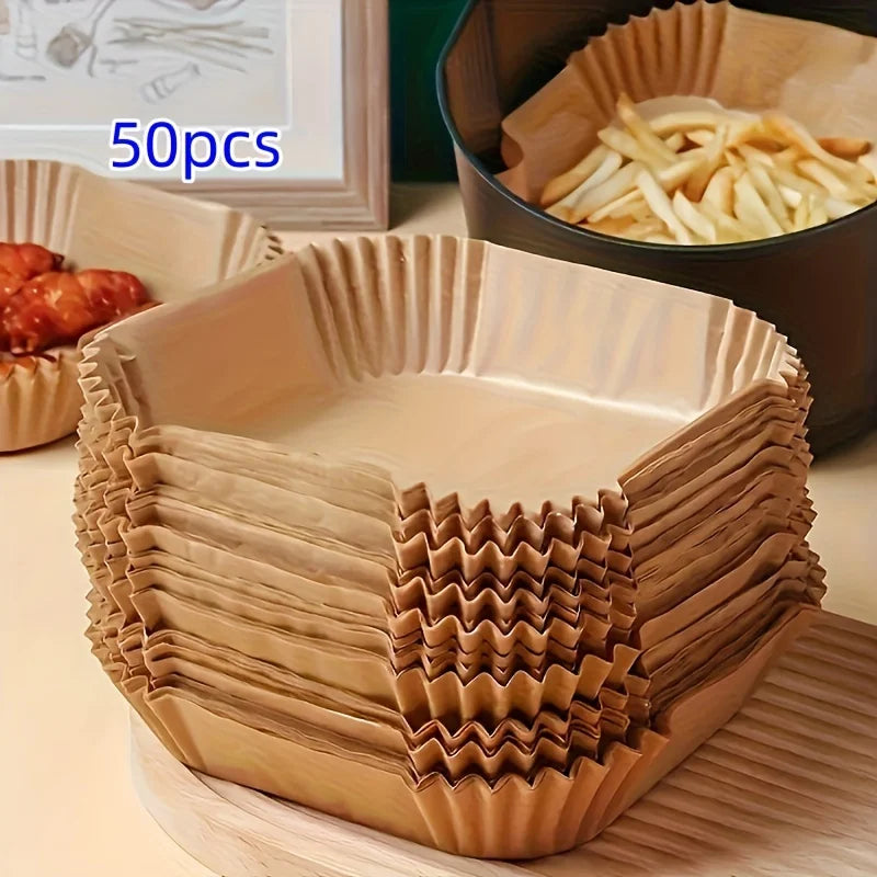 Papier Cuisson Airfryer 20cm - Feuilles Parchemin Antiadhésives Rondes pour Friteuse à Air, Four, Micro-Ondes