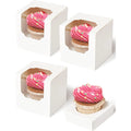 Boîtes à Cupcake Blanches Individuelles - Fenêtre Transparente, Contenant Muffin Pliable, Party, Mariage, Anniversaire