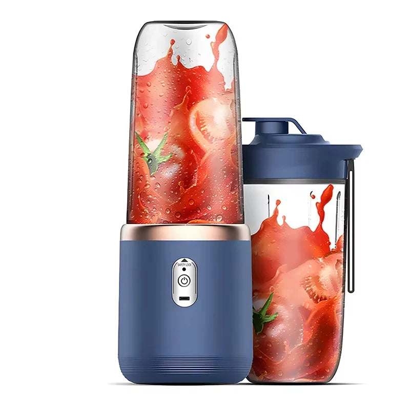 Mini Presse-Agrumes Portable USB - Blender de Voyage Rechargeable, Simple ou Double Coupe, Compatible Bouteille d'Eau, Qualité Professionnelle
