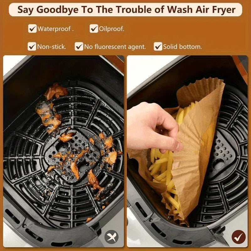 Papier Cuisson Airfryer 20cm - Feuilles Parchemin Antiadhésives Rondes pour Friteuse à Air, Four, Micro-Ondes