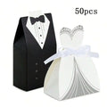 Boîtes à Dragées Mariage x50 - Petites Boîtes Cadeau Robe et Costume, Bonbonnière Mariés, Décoration Mariage