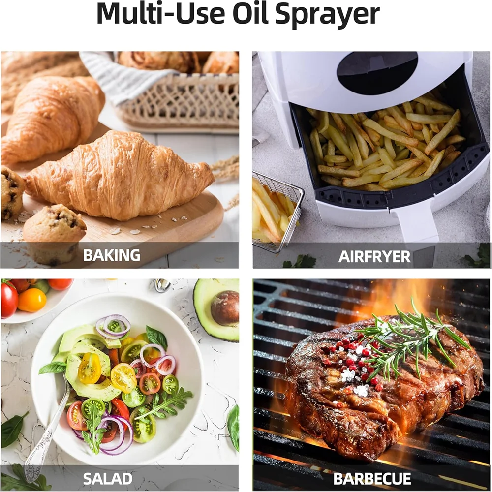 Cuisinez plus sainement avec ce vaporisateur d'huile 470ml en verre épais. Ce distributeur d'huile d'olive 2-en-1 combine spray fin et versement direct, pour doser précisément vos huiles, vinaigres ou vinaigrettes. Livré