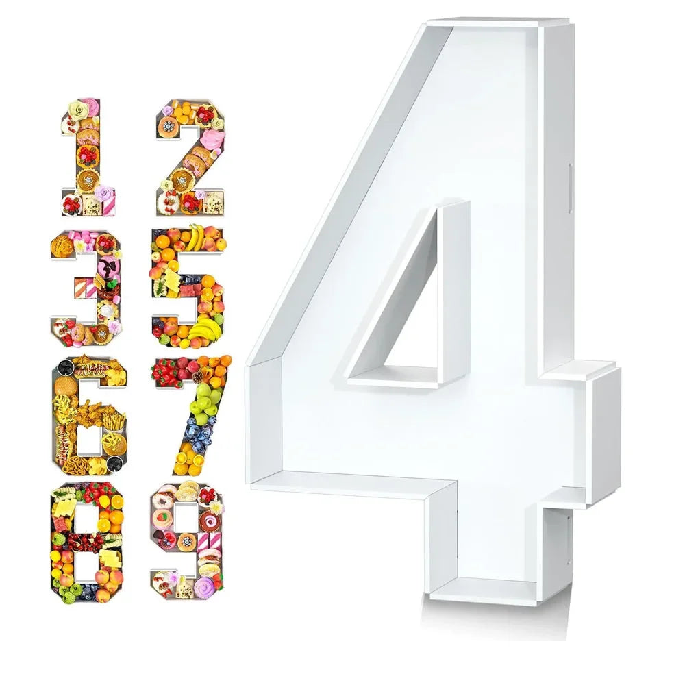 Boîte Chiffre Remplissable Carton - Contenant Bonbons et Gourmandises pour Décoration Anniversaire, Mariage, Baby Shower