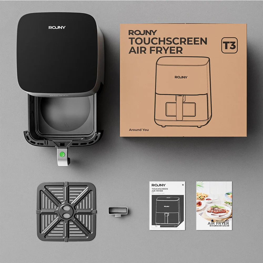 Airfryer 5L sans Huile - Friteuse Électrique à Air Chaud avec Écran Tactile, Panier Antiadhésif et Fenêtre de Visualisation